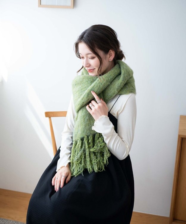 WEGO ブークレニットロングマフラー グリーン