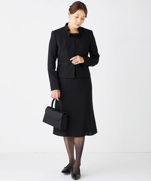 自由区 FORMAL 【襟華やか】エレガント ジャケット＋ワンピース ブラック系