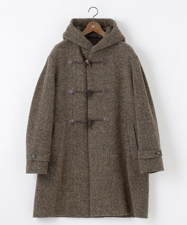 JOSEPH ABBOUD 【キングサイズ・軽量/シェットランドツィード/インポート素材】 シェットランドツィード ダッフルコート ダークブラウン系7