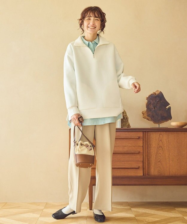 AMERICAN HOLIC ハーフＺＩＰポンチプルオーバー Off White