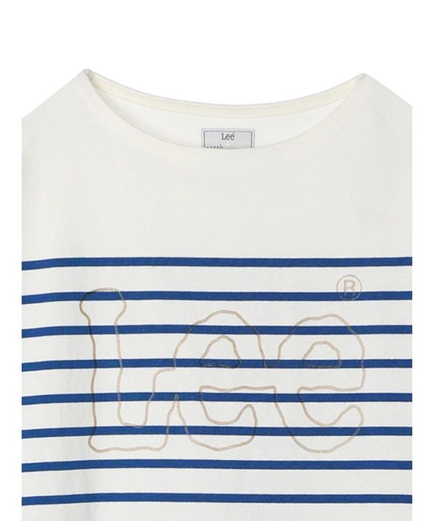 earth music&ecology Ｌｅｅ×ｅ．ｍ．ａ．ｅ　ＢＯＲＤＥＲ　Ｌ／Ｓ　ＴＥＥ Blue