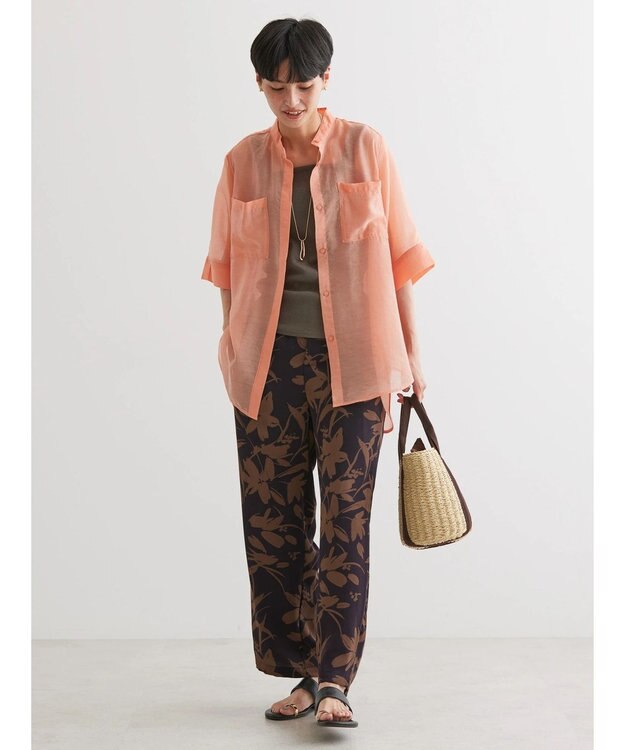 AMERICAN HOLIC シアーバックフレアＷポケットシャツチュニック Pink