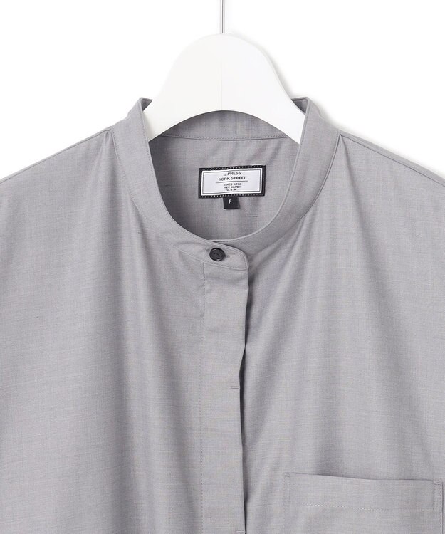 J.PRESS YORK STREET 【WOMEN】バックドレープ シャツワンピース ライトグレー系