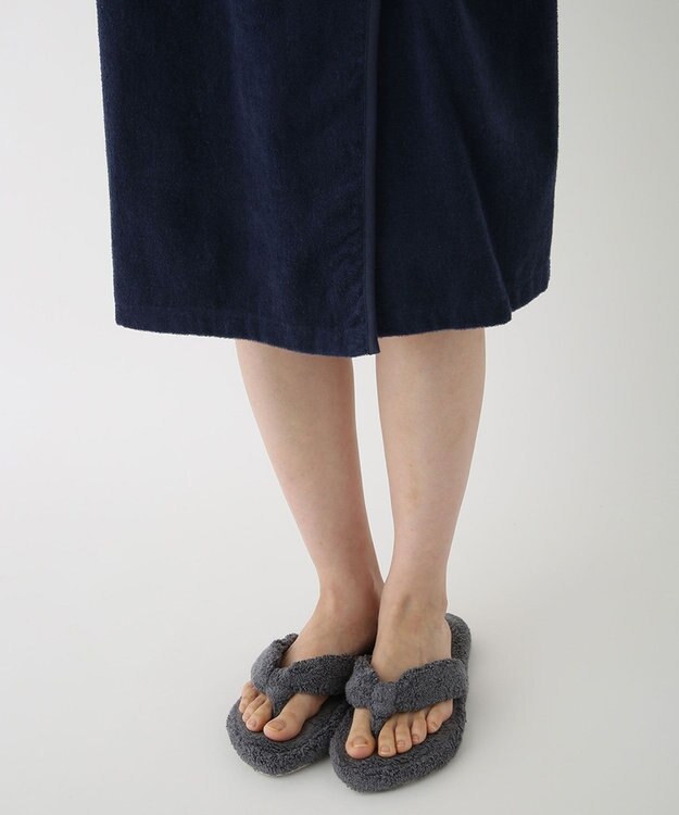 UCHINO エアリータッチ ラグランレディスローブ ダークブルー