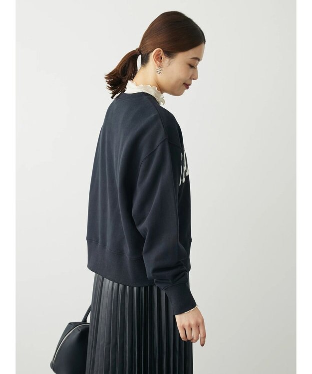 Green Parks ロゴ裏毛カーディガン Black