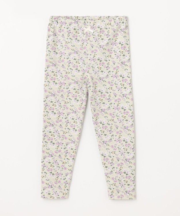 ANY KIDS フルレングス レギンス グリーン×花柄