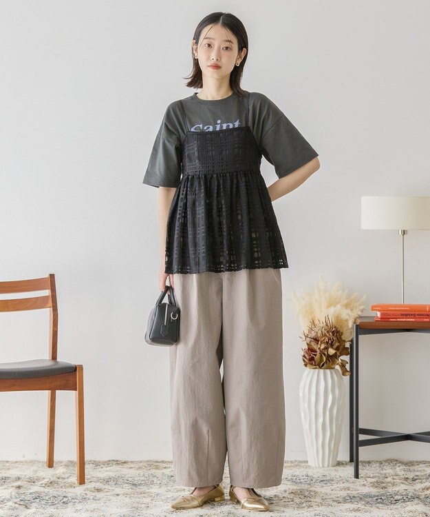 AMERICAN HOLIC デザインロゴプリントＴシャツ Charcoal Gray