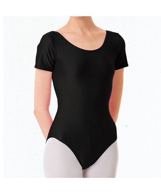 Chacott 丸首半袖レオタード（オペコット） ブラック