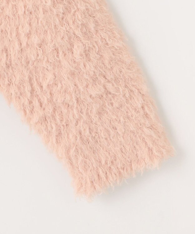 Feroux 【洗える】シャギーVネック ニット ピンク系