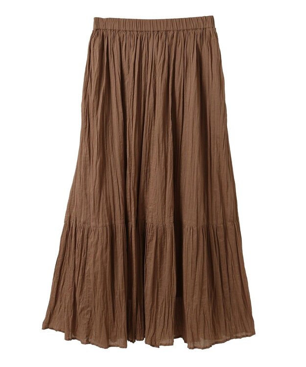 AMERICAN HOLIC ボイルクリンクルティアードスカート Mocha