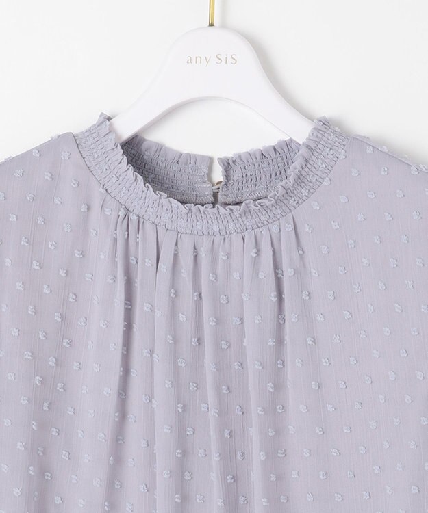 ANY SIS L 【美人百花6月号掲載】カットドビー ブラウス ラベンダー