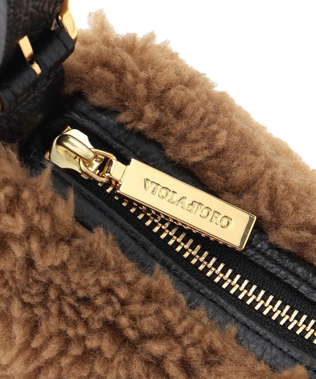 23区 【VIOLAd'ORO】ボア ワンショルダーバッグ ブラウン系