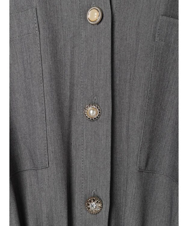 Green Parks ・ＥＬＥＮＣＡＲＥ　ＤＵＥ　Ｖネックイロイロ釦ワンピース Gray Mixture