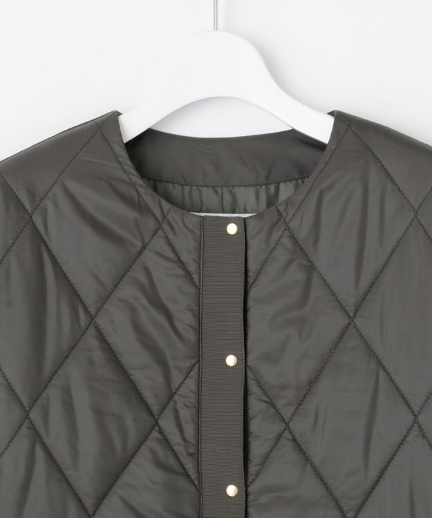 J.PRESS LADIES 高密度タフタ キルティング ロング コート グレー系