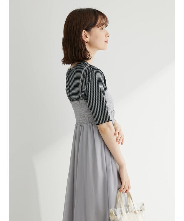 Green Parks ・ＥＬＥＮＣＡＲＥ　ＤＵＥ　ラメシフォンキャミワンピース Light Gray
