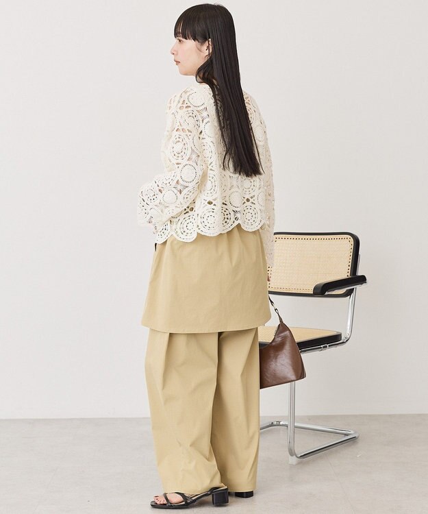 AMERICAN HOLIC クロシェニットVネックカーディガン Off White