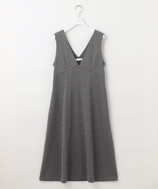 ANY SIS 【洗える】カットツイード ジャンパースカート グレー