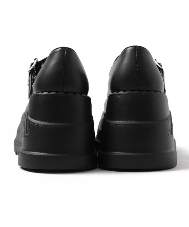 WEGO 厚底ハトメワンストラップシューズ ブラック