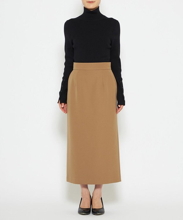 uncrave 【防しわ・UVカット・洗濯機洗い可】バルキーツイル スカート(サスペンダー付き)（uncrave STANDARD） キャメル