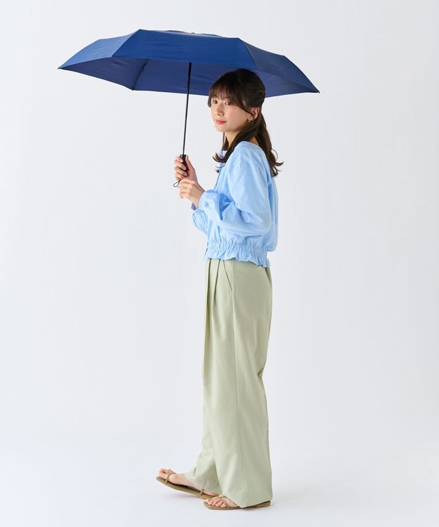 MOONBAT 【超撥水】フロータス (FLO(A)TUS) 折りたたみ傘 無地 UV 55cm ディープブルー