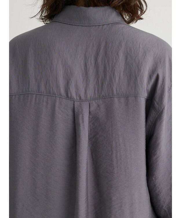 Green Parks レギュラーカラーシアーシャツ Charcoal Gray