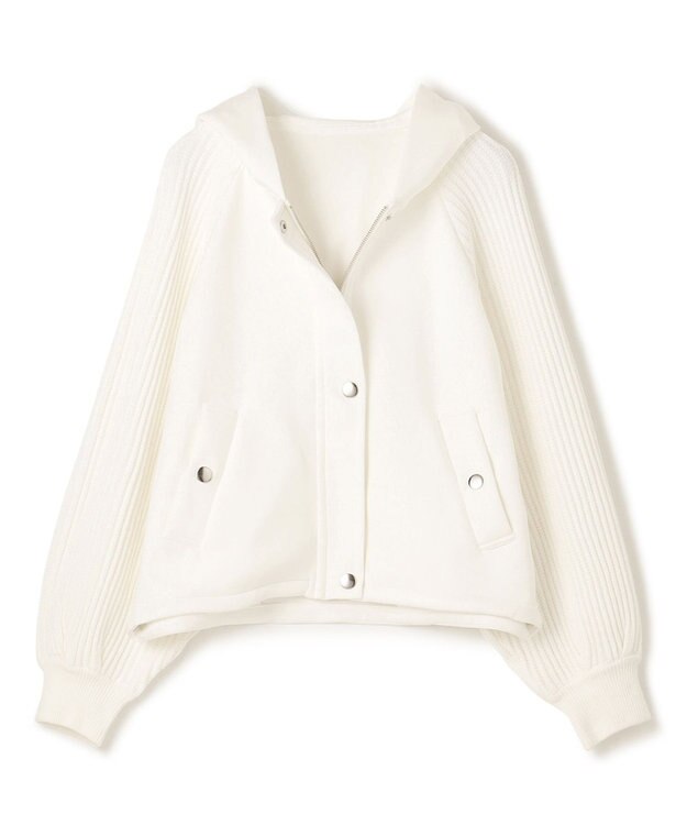 GRACE CONTINENTAL ニットコンビパーカー ホワイト