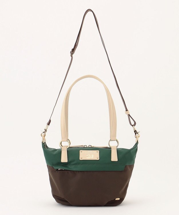 LA BAGAGERIE ウォータープルーフナイロン　2WAYハンドバッグ ダークグリーン