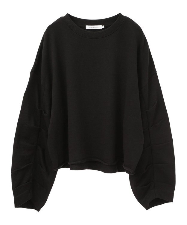 AMERICAN HOLIC ミニ裏毛タックスリーブショートプルオーバー1 Black