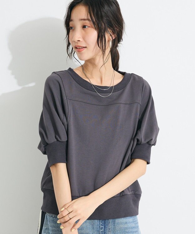 CRAFT STANDARD BOUTIQUE TC裏毛ボリュームハーフスリーブプルオーバー Black