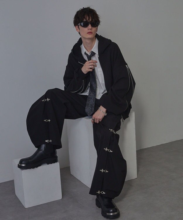 Green Parks トランスフォームワイドバルーンパンツ Black