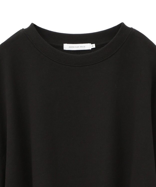 AMERICAN HOLIC ミニ裏毛タックスリーブショートプルオーバー1 Black