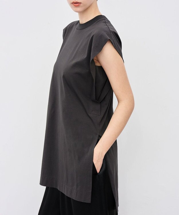 uncrave 【接触冷感・UVケア・洗濯機洗い可】プレミアムジャージー ノースリーブトップス スレート