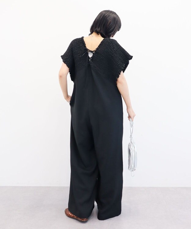 Green Parks シャーリングサロペット Black