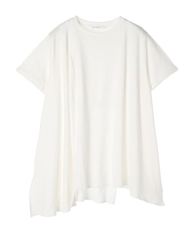 AMERICAN HOLIC キレイｃｏｔｔｏｎ切替ヘムカットチュニック Off White