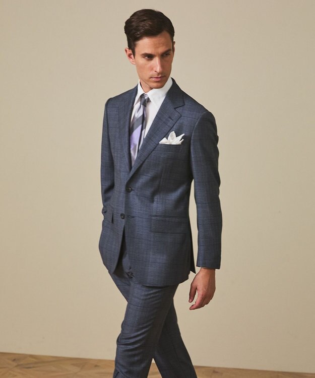 GOTAIRIKU 【ZEGNA/ゼニア】エレクタ スーツ(サックスブルーチェック) サックスブルー×チェック