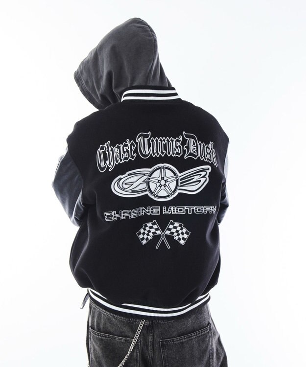 WEGO 【ユニセックス着用ITEM】メルトンワッペンスタジャン ブラック