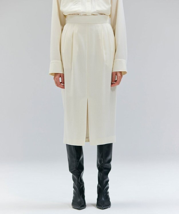 BEIGE， 【VERY NaVY12月号掲載】TERNES / 2タックウールスカート Bone