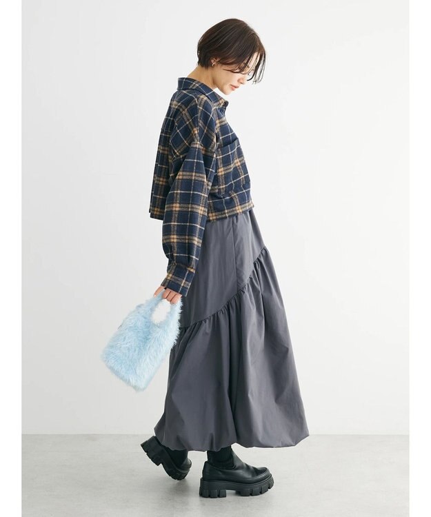 Green Parks ・ＥＬＥＮＣＡＲＥ　ＤＵＥ　ティアードバルーンスカート Charcoal Gray