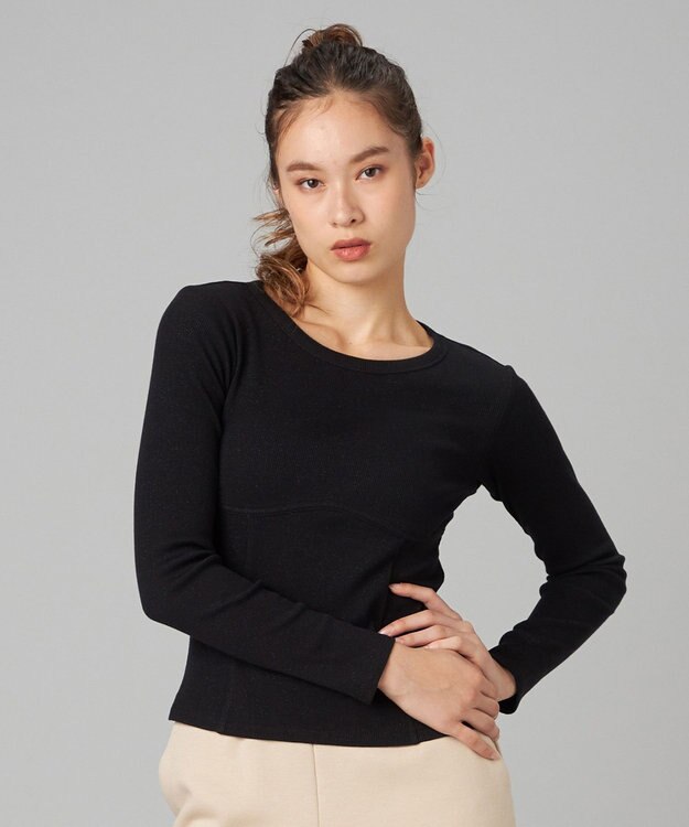 Chacott Chacott BALANCE ホリデーラメロングスリーブTシャツ ブラック