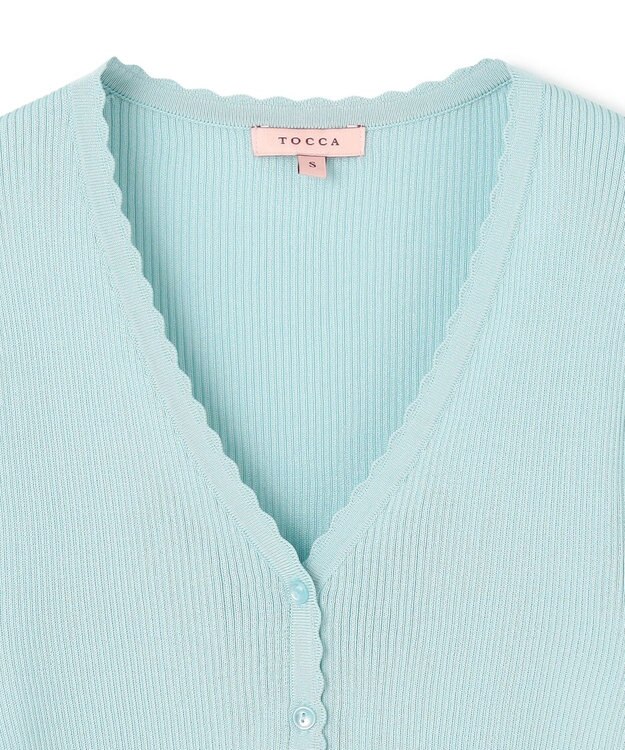 TOCCA EYELET AJISAI CARDIGAN カーディガン ライトブルー系