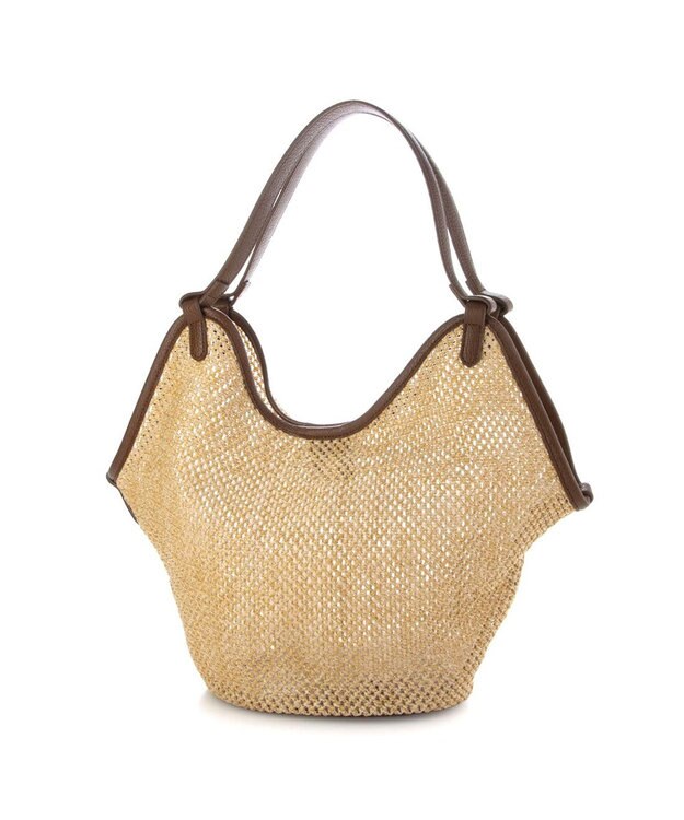 UNBILLION カシュカシュ cachecache / フェイクレザーショルダーバッグ付雑材風トート キャメル