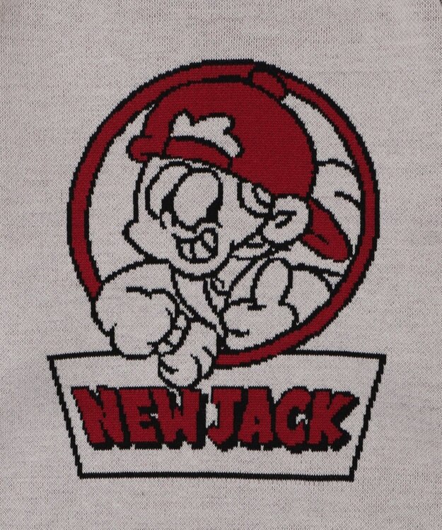 WEGO 【ユニセックス着用ITEM/MLサイズ展開】別注NEW　JACKジャガードニットプルオーバー ホワイトアイボリー