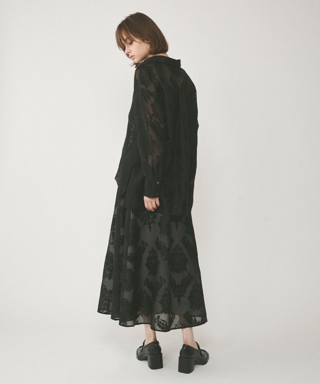 GRACE CONTINENTAL オーナメントオーバーシャツ ブラック