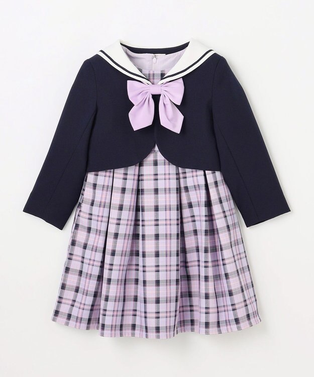 ANY KIDS 【2点セット】セーラージャケット+チェックワンピース ネイビー