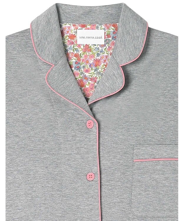 une nana cool 【綿100%】40/2コーマ天竺シルケットパジャマ MADE WITH LIBERTY FABRIC グレー