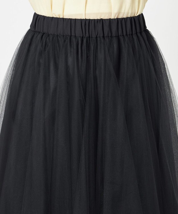 NAVE 【Nave・洗える】チュールフレアースカート ブラック系