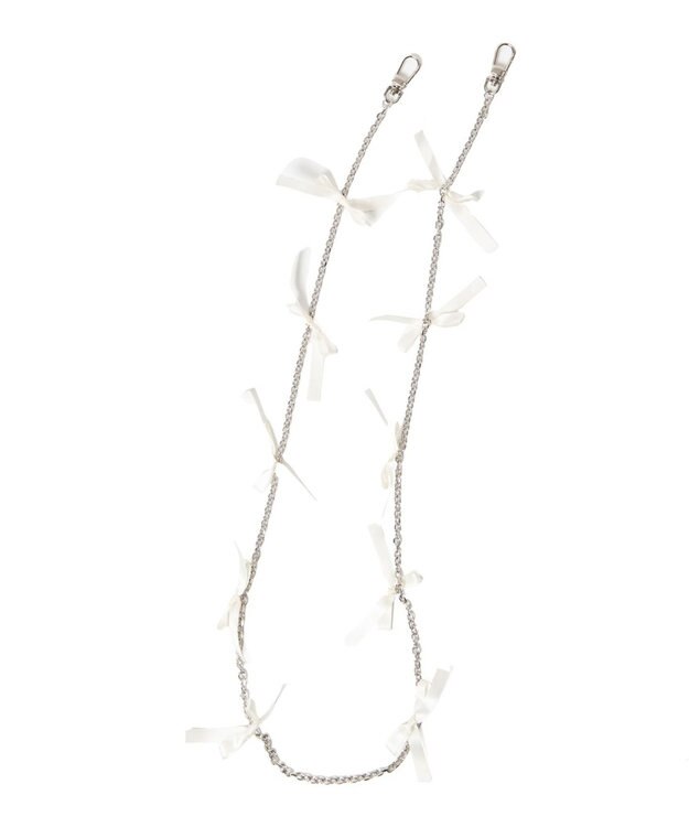 WEGO リボンチェーンストラップ ホワイト