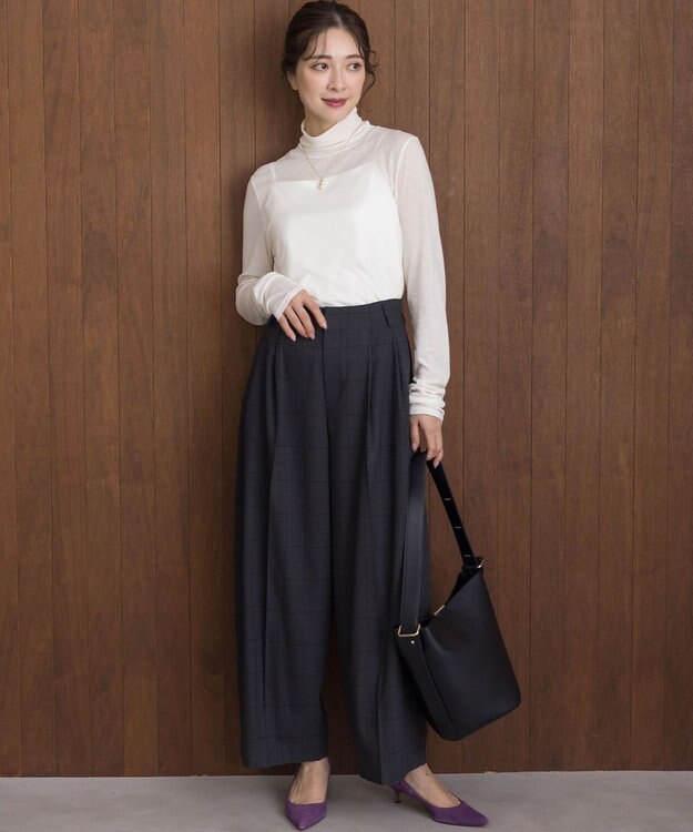 組曲 L 【加藤ローサさん着用】ハンサムツイルカーヴィーパンツ チャコールチェック系3