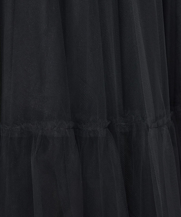 NAVE 【Nave・洗える】チュールフレアースカート ブラック系