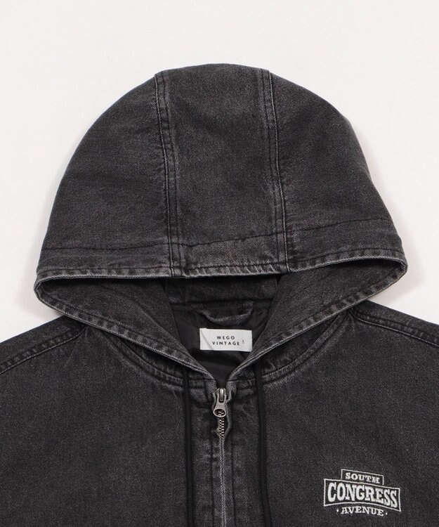 WEGO ワーカーズフードブルゾン デニムブラックソノタ